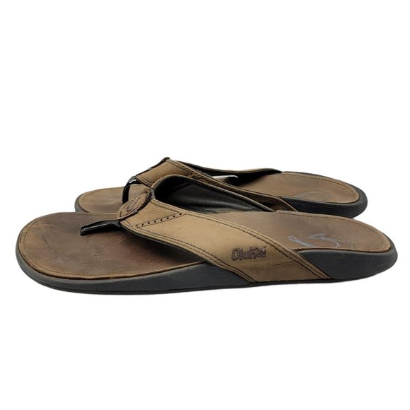 OluKai Nui Premium Leather Flip Flop Beach Casual main image 5